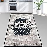 Chilai Home Catinus Küchenteppich, rutschfeste Küchenläufer, Waschbarer Küchen Teppich, Grau Küchenmatte, Meine küche Läufer (Grau, 120 x 170 cm)