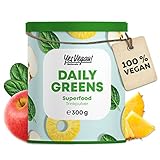 Daily Greens Superfood Pulver (300 Gramm) Alternative zu Athletic Greens I Greens Pulver mit Superfoods, Vitaminen, Mineralstoffen, vegan Protein und Ballaststoffen I Smoothie Pulver