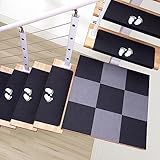rutschfest Treppenstufen Matten Teppich,7xselbstklebende Sicherheits Treppenpolster Matte Für ältere Menschen Und Hunde, Wiederholte Verwendung Treppen Bodenläufer(Size:22 * 8+1.6in,Color:dunkelgrau)