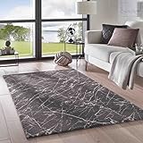 Taracarpet Teppich Supersoft Kurzflor-Teppich Valetta Marmor Blitz modern marmoriert waschbar für Wohnzimmer Schlafzimmer Jugendzimmer Badezimmer aus Polyester anthrazit 160x230 cm
