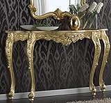 Casa Padrino Luxus Barock Konsole Gold 150 x 41 x H. 90 cm - Prunkvoller Antik Stil Konsolentisch mit wunderschönen Verzierungen - Luxus Qualität - Made in Italy