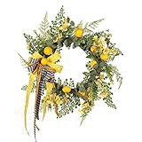 Hasen Ohren Lemon Piaol Ring Blumenring Blumendekoration Türdekoration Anhänger Home Wandbehang Kranz Weidenkranz 60 cm