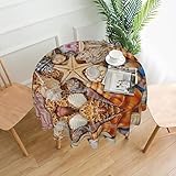 Runde dekorative Tischdecke mit Muschellandschaft am Strand, 152,4 cm, Polyesterstoff, Teetischdecken zum Essen