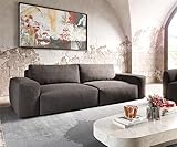 DELIFE Big-Couch Lanzo XL Mikrofaser Khakibraun 270x130 cm