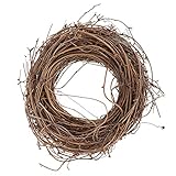 ABOOFAN Weihnachten Türkranz Weidenkranz Weidenherz Rebenkranz Wandkranz Rattan Künstlicher Kranz Haustür Xmas Deko Hänger Hochzeit Türschild für Weihnachtsdeko, Kaffee, 30x28cm, (R59PD142805SCFR)