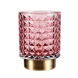 Pauleen 48132 Cute Glamour mobile Tischleuchte Glas Tischlampe Timerfunktion 6H Batterie Glaslampe ohne Kabel Rosa Glas/Metall