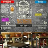 FBITE Wandbild Handgemalt Burger Fast Food Custom Portrait Tapete Restaurant Dekoration Tapete 3D Tapete Dekoration Wandbild Benutzerdefinierte 3D Tapete Paste 130x80cm