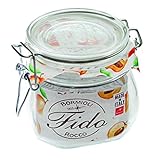 Bormioli Rocco Drahtbügelgläser Fido 560 ml (6 Stück, Gläser inkl. Gummis, Einmachgläser, Dessertgläser, Marmeladengläser) 4309