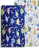 Spannbettlaken für Kinderbett 120x60 cm 100% weiche Baumwolle Jersey (Dinosaurier, 120x60)