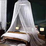 VZATT Moskitonetz-Bett, Moskitonetz geeignet für große Einzel- oder Doppelbetten, Reise-Moskitonetzbett gegen Insekten und Mücken, helles und luftiges hängendes Moskitonetz, große Größe