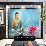 Fototapete Tapete Buddha-Statue Lotus Zen Moderne Wandtapete 3D Wandbilder Tapeten Wohnzimmer Schlafzimmer Wand Dekoration 100x70cm Tongshunj2516
