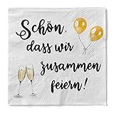 Sovie HORECA serwetki Schön, dass wir zusammen feiern/Champagner | kieliszek do szampana na imprezę | 33 x 33 cm | 100 sztuk
