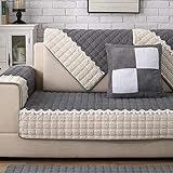 LINGRUI Dicker Plüsch-Sofabezug für Sofas, weich, rutschfest, für 1, 2, 3, 4 Kissen, Bezug für Couch