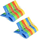 Billybath Großer Wäscheklammern,12 Stück Handtuchklammern Strandtuch Clip für Die Tägliche Wäsche, Badetücher, Strandtücher, Kleidung, Bettbezüge, 12*9cm