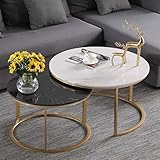ARMOQ Minimalistischer Kreativer Couchtisch, 2 -Teilige Stapelbare Couchtisch Couch Cocktailtisch Wohnzimmersofa Tisch/80 65 cm