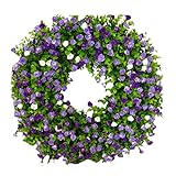 SZFRYEU Tür Dekoration Modern Bunter Sternblumenkranz für Frühlings- und Sommertürdekoration 1 Osterdeko Für Draußen (Purple, One Size)