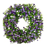 SZFRYEU Tür Dekoration Modern Bunter Sternblumenkranz für Frühlings- und Sommertürdekoration 1 Osterdeko Für Draußen (Purple, One Size)