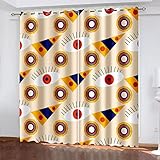 ARMOQ Blackout Vorhang für Kinderzimmer, geometrischer Augenkreis 66x160CM x 2 3D Digitaldruck, Vorhang, Blickdicht, perforierte Gardinen für Kinder Mustervorhang mit Ösen, 2er-Set Vorhänge Thermovor