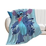 Stitch und Lilo Kuscheldecke Flanell Fleecedecke,3DFlauschige Weich Und Warm Microfaser Leichte Plüsch Wohndecke Sofadecke/Tagesdecke Für Sofa Und Bett 50x60in(130x150cm)