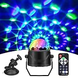 Discokugel Partylicht Mini Discokugel Set mit Licht 360°Disco Lichteffekte LED Musikgesteuert DJ Party licht 3W RGB Bühnenlichter mit Fernbedienung Glitzereffekt für Home Geburtstag KTV Weihnachten