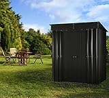 Globel Industries Metall Garten Gerätehaus Gartenhaus 6x4 Anthrazit // 184x123x198cm (BxTxH) // 1,9m² // Gerätehaus Metall Satteldach