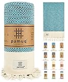 pamuq® Strandtuch XXL Saunatuch Badetuch Hamamtuch Groß Baumwolle Oeko-TEX® Duschtuch Pestemal Handtuch Fouta Pareo Yoga Decke Sporttuch Sarong Herren Damen