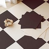 8 Stück Selbstklebende Quadratische Teppichfliesen 28 X 28 Cm Rutschfest Für Gewerbliche Wohnzwecke Spleiß-Bodenbelag, Einfache Installation Zum Selbermachen(Color:weiß+braun)