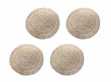 Tischsets, rund, 100 % Naturfasern und geflochtenes Seil, Durchmesser 38 cm, 4 Stück
