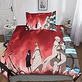 PYNQ Feuerwehr Betten Set Für Kinder Erwachsene Mädchen Bettbezug Set Comic Bettwäsche Set Für Schlafzimmer, Weiche Bequemer Single（135x200cm）