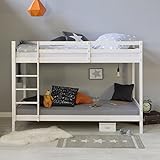 Homestyle4u 1431, Etagenbett für Kinder inkl. Lattenrost, Kinderbett 90x200 weiß, Holz