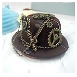 HUACHEN Accessoires Hut Damen Mini Steampunk Zylinder Geburtstag Party Hut Melone Outdoor-Hüte (Farbe : Kaffee, Größe : 13cm)