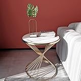 LUCBEI Kaffeetische Schreibtisch Tisch Runde Kleine Couchtisch Sofa Side Table End Table Modern Couchtisch Beistelltisch (Color : Wit)