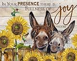 Snowsun Metallschild in Your Presence There is Fullness of Joy Donkey lustiges Retro-Vintage-Aluminiumschild für Zuhause, Garten, Kaffee, Wanddekoration, Metall-Blechschild, 20,3 x 30,5 cm