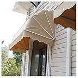 XXIOJUN Fenstermarkise - Faltbares Vordach - Schnee- Und Regensperre - Stoffbezug Aus Polyester - Gestell Aus Aluminiumlegierung - Vollständig Montiert (Farbe : Beige, Größe : 100x80x80cm)