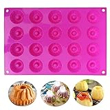 Bustlwor Mini Gugelhupfformen, Silikon Gugelhupf, Silikon Gugelhupf Kuchenform Klein aus 20 Löcher, für Muffins Cupcakes Brownies Kuchen Pudding (Rosa)