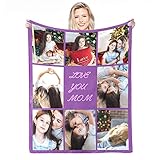 Personalisierte Decke Mit Foto,Fotodecke Mit Eigenem Foto,Worten Bild Collage Individuelle Decken, Geburtstags-Souvenir-Geschenke Personalisierte Decke für Vater, Mutter, Kinder, Hunde, Freunde