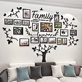 Wandtattoo Baum Stammbaum Wandtattoo Wohnzimmer - 3D DIY Wandsticker Wall Stickers Wanddeko Deko Wandtattoo Baum für Wohnzimmer Schlafzimmer Bilderrahmen 15x20 10x15 Fotowand(Schwarz 146 * 207cm)