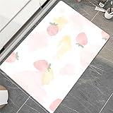 Badezimmerteppich, Badematte rutschfest, Duschmatte rutschfest, Duschvorleger, Badvorleger Badteppich rutschfest Waschbar Teppich Badezimmer, Bathroom Mat, Bath Mat Mats, Bad Teppich, Safran-80x150cm