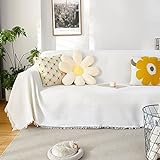 Homxi Bezug Sofa 2 Sitzer,Sofa Universal Bezug Einfarbig Polyester Sofa Überwurf Sofa-Handtuch Weiß Bezug Sofa 130x260CM