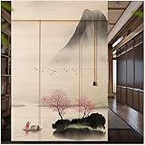SHRHZJ Rollo für den Außenbereich, Bambusrollo, dekorative Rollos mit aufgedrucktem Motiv, Bambusrollos, geeignet für Fenster/Gärten/Pavillon/Balkon (130 x 180 cm, 51 x 63 Zoll), Motiv 2)