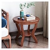 Couchtisch Wohnzimmertisch Runder Beistelltisch aus Massivholz, Beistelltisch, Akzenttisch, kleine Nachttische, Couchtisch, Mehrzweck-Beistelltische for Terrasse, Balkon, Schlafzimmer, kleine Büroräum