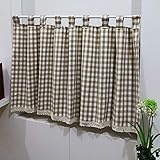 OKUOKA Kurzer Gittervorhang, Simplicity Café-Vorhang, handgefertigt/Baumwolle/Kleiner Vorhang, Küchenschrank, halber Vorhang, Schranktür/halber Vorhang, für Schlafzimmer, Küche, Fenster,