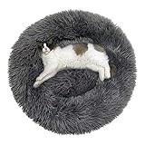 Fhodigogo Hundebett rund Hundekissen hundekissen Katzenbett katzenkissen hundebett kleine Hunde Donut Hundebett Kleine Hunde Bett Katzendecke Hundedeck für Katzen und kleine Hunde (M for 5KG)