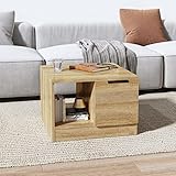 INLIFE Couchtisch Sonoma-Eiche 50x50x36 cm Holzwerkstoff,Braun,15.7KG,811343