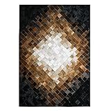 Teppich Kuhfell Patchwork, Rindsleder NäHte Teppich Schlafzimmer Nacht Teppiche Braun Rechteckiger Teppich Anpassbare Wohnzimmer Garderobe Pads Hand NäHen