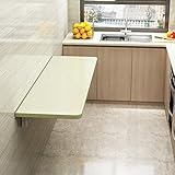 Schwebender Wand-Klapp-Esstisch aus Holz, multifunktionaler Computertisch, Kinderschreibtisch, Werkbank, 18 Größen, mit Ständer und Schrauben, weiße Ahornfarbe (70 x 30 cm/28 x 12 Zoll) Interessantes