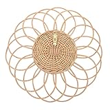 FRCOLOR 1 Stück Korbgeflecht Dekorativer Spiegel Kreis Wandspiegel Nordisches Dekor Make-Up-Kosmetikspiegel Gewebter Spiegel Schmuck Nordischer Wand-Make-Up-Spiegel Moderne Fotografie