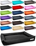 dogsfavorite Hundebett Starter aus Kunstleder schwarz Gr. M 100 x 75cm Hundekissen Hundesofa Hundebetten
