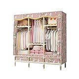 WIQUYBML Freistehender Schrank, tragbarer Kleideraufbewahrungsorganisator, rosa Kleideraufbewahrungseinheit, geeignet für Umkleideräume im Mädchenschlafzimmer (Größe: 168 x 128 x 45 cm) (16