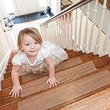 Hivexagon 15 Antirutschstreifen Treppe Set, Stufenmatten Set für Treppenstufen, Treppenbestandteile Trittstufen rutschfester Sicherheits für Kinder, Senioren und Haustiere (24' x 4' Inches)